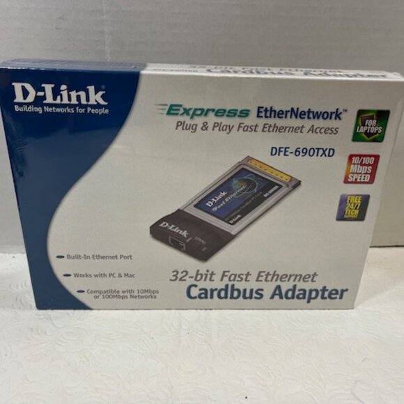 New D-Link CardBus Adapter 10/100 Fast Ethernet PC Card DFE-690TXD 32 Bit - Picture 2 of 7